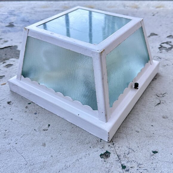 White Outdoor Flush Mount Light Fixture - Picture 13 of 16